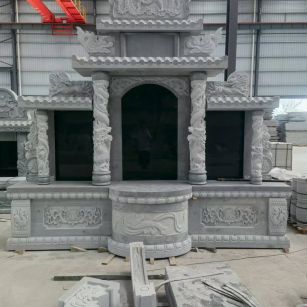 潍坊 芝麻灰高档墓碑，土墓，可定制