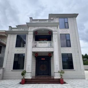 潍坊 芝麻白石材别墅干挂案例展示