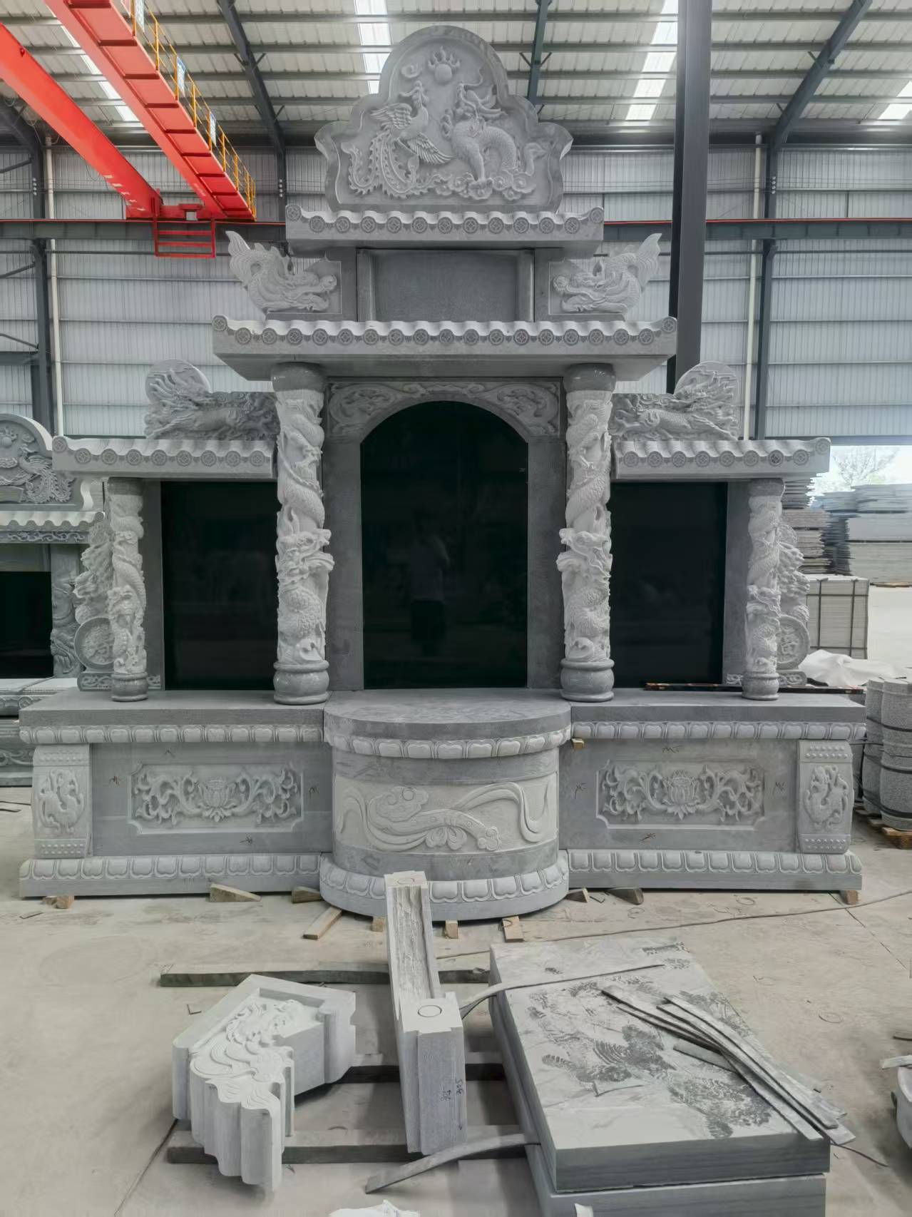 潍坊 芝麻灰高档墓碑，土墓，可定制